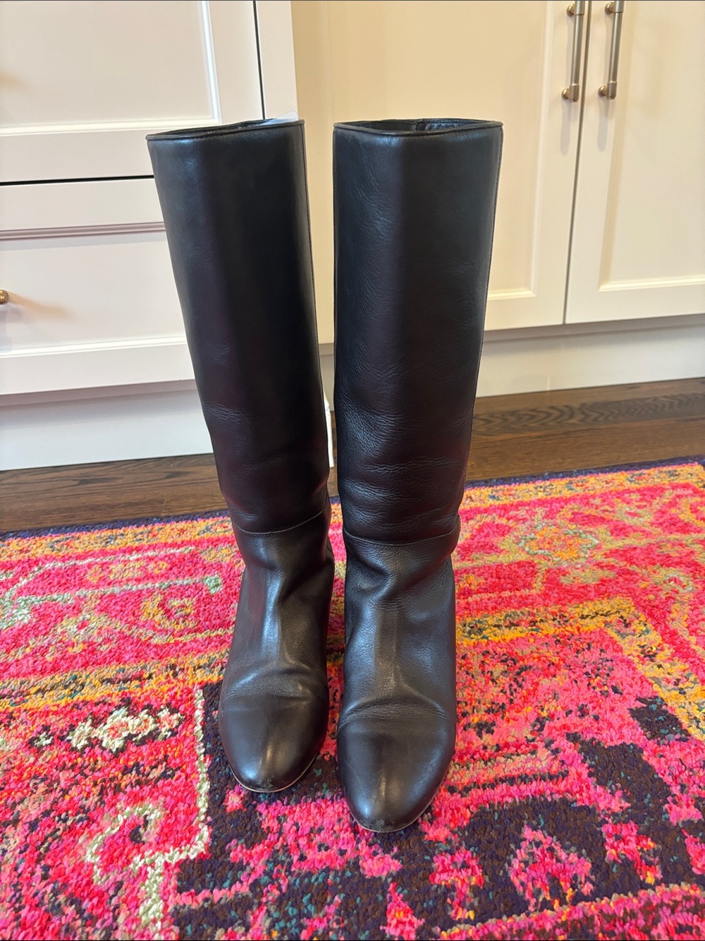 Loeffler Randall Black Leather Knee Boots